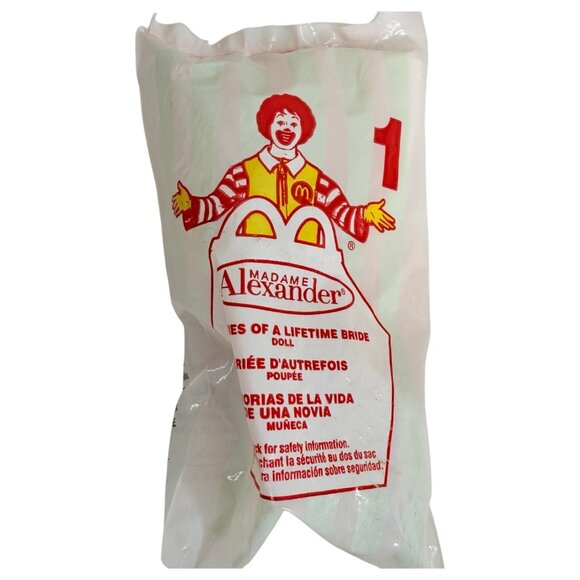 2002 Madame Alexander Dolls McDonalds Happy Meals Toys Peter Pan & Bride Sealed - Picture 2 of 5